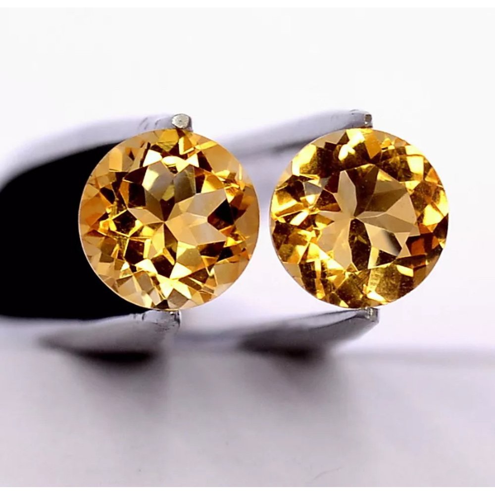 Asli Natural Citrine Yellow Gold Round Diamond Cut 8x8mm Batu Mulia Permata Asli Bukan Sintetis Shopee Indonesia