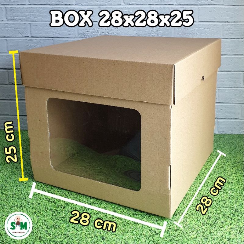 

Dus kue jendela polos 28 x 28 x 25 cm Box cake window tinggi kotak coklat packaging