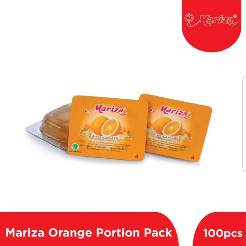 

MARIZA ORANGE JAM PORTION PACK 100 PCS SELAI JERUK