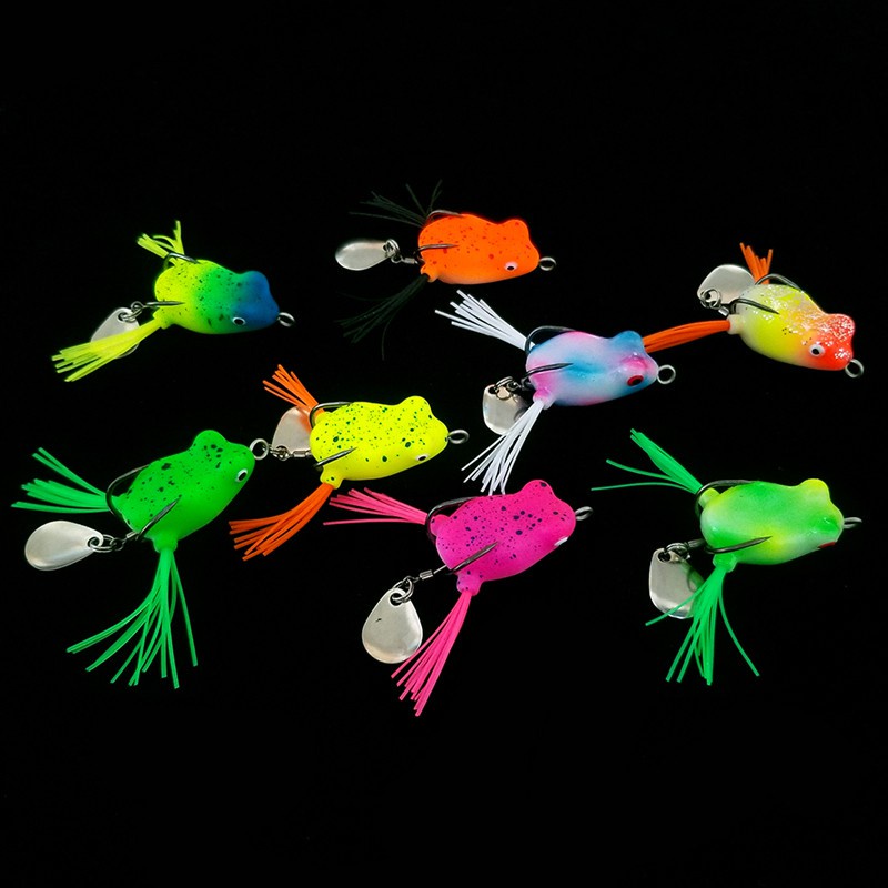 1Pcs Mini Umpan Katak Soft Frog 3cm/4.2g Umpan Casting Haruan Toman Floating Bait 3D Eyes Fishing Lure With Sequins