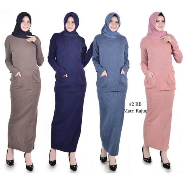 ONE SET RAJUT TURKI dapat ( baju+rok) bestseller / setelan Rajut / knit set /termurah