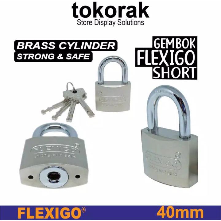 GEMBOK BRASS 40MM PDK FLEXIGO SHERLOCK ANTI CAIRAN POTONG PALU TOKO