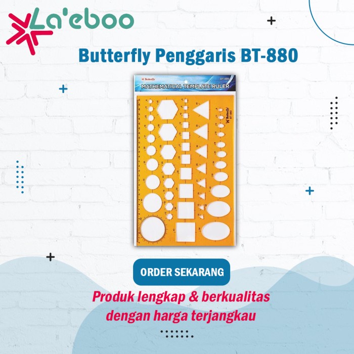 

Aman Penggaris Butterfly Bt-880 Penggaris Pola Terbatas