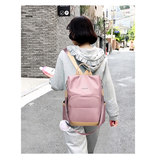 TAS RANSEL BACKPACK WANITA FASHION KOREA IMPORT 6800 -  POLYESTER ANTI AIR + MALING SEKOLAH KULIAH KERJA TERBARU JAKARTA