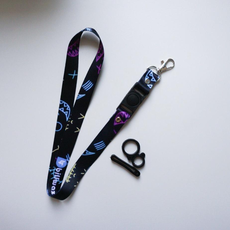 

(PALING DICARI!!) Lanyard Billwaz gantungan id card Motif neon Printing Oring 3 ukuran