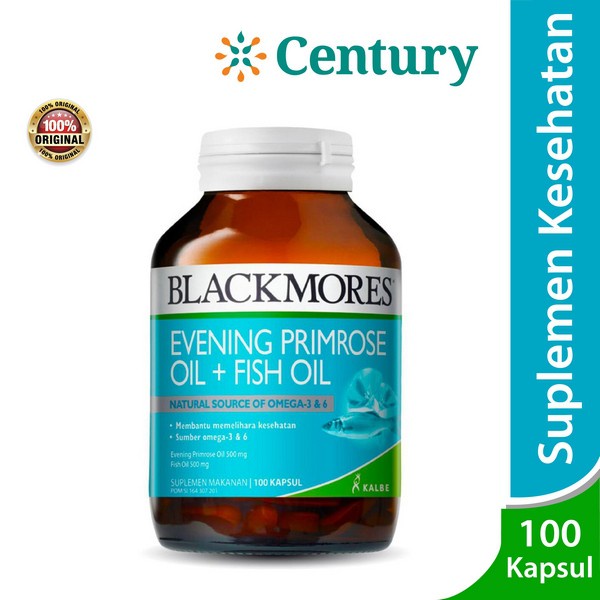 Blackmores Evening Primrose Oil + Fish Oil 100 Kapsul/Omega 3/Suplemen Jantung/Mengatasi gejala PMS