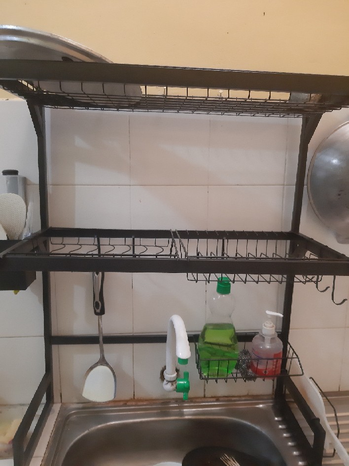 Es Rak Dapur Hitam Rak Wastafel Rak Piring Dan Peralatan Dapur 85 Cm Dan 65 Cm
