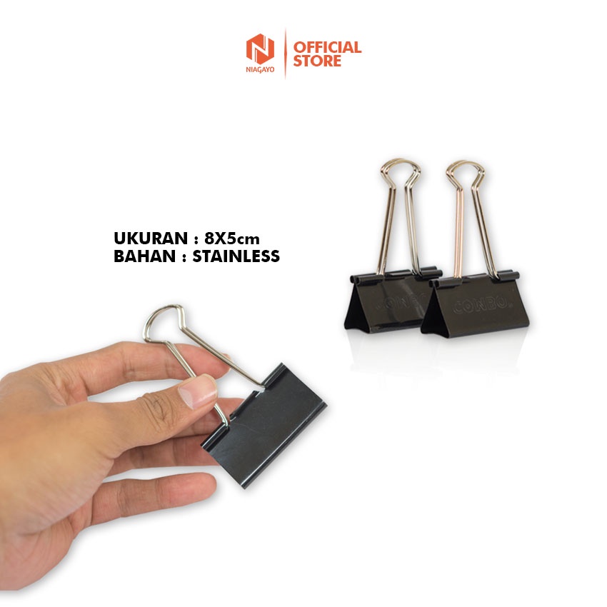 

Binder Clip No 260 Merk Clips Besar Merk Combo Isi 12 Pcs Ukuran 51mmX
