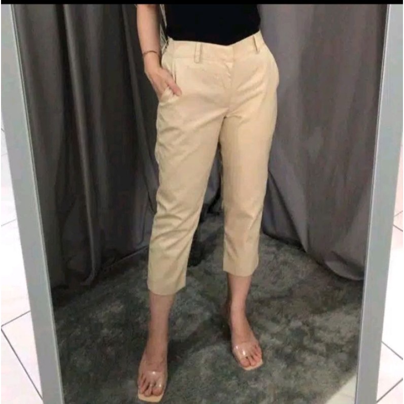 celana katun wanita ankle pants 7/8  celana bahan katun  kekinian casual termurah