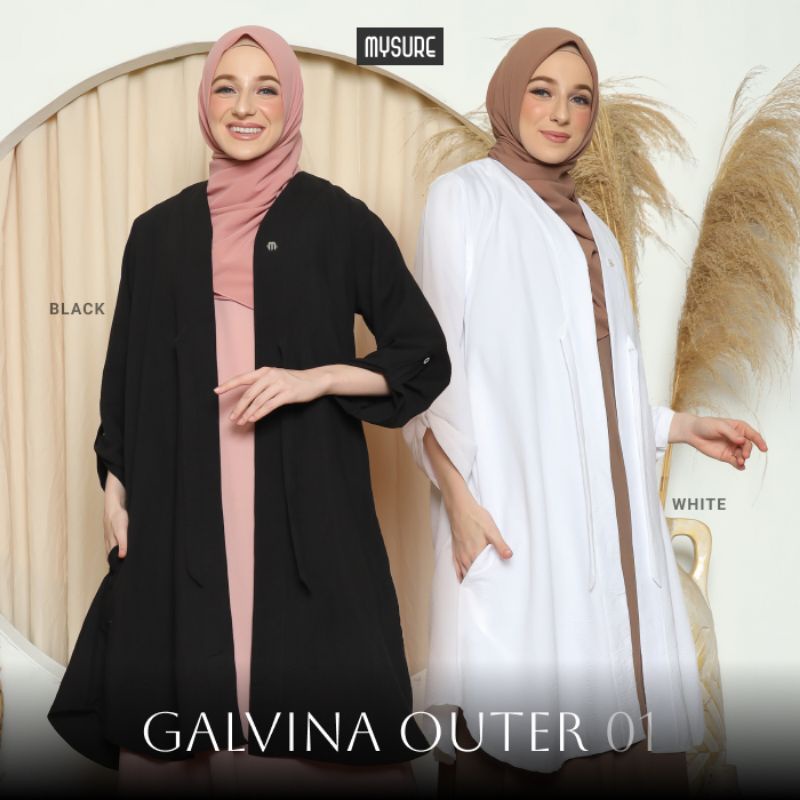GALVINA OUTER 01 ORIGINAL 100% MYSURE cardigan wanita panjang jasmin airflow fashion muslim XL jumbo