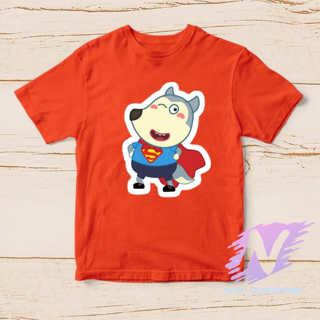 kaos wolfoo superhero baju anak wolfo animasi series