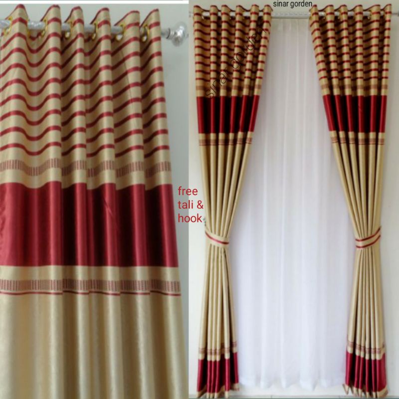 gorden blackout import motif garis jebra hordeng jendela pintu minimalis