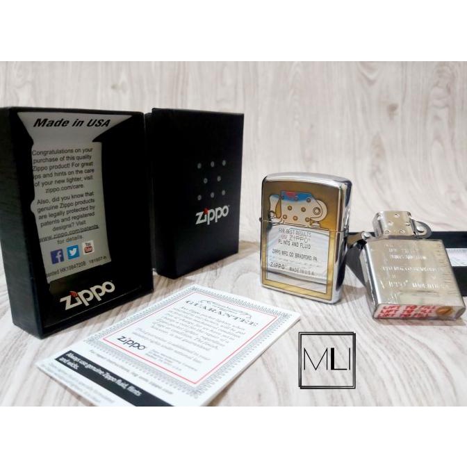 Korek Api Zippo Gold Silver Grafir Guarantee Zippo Lighter Original