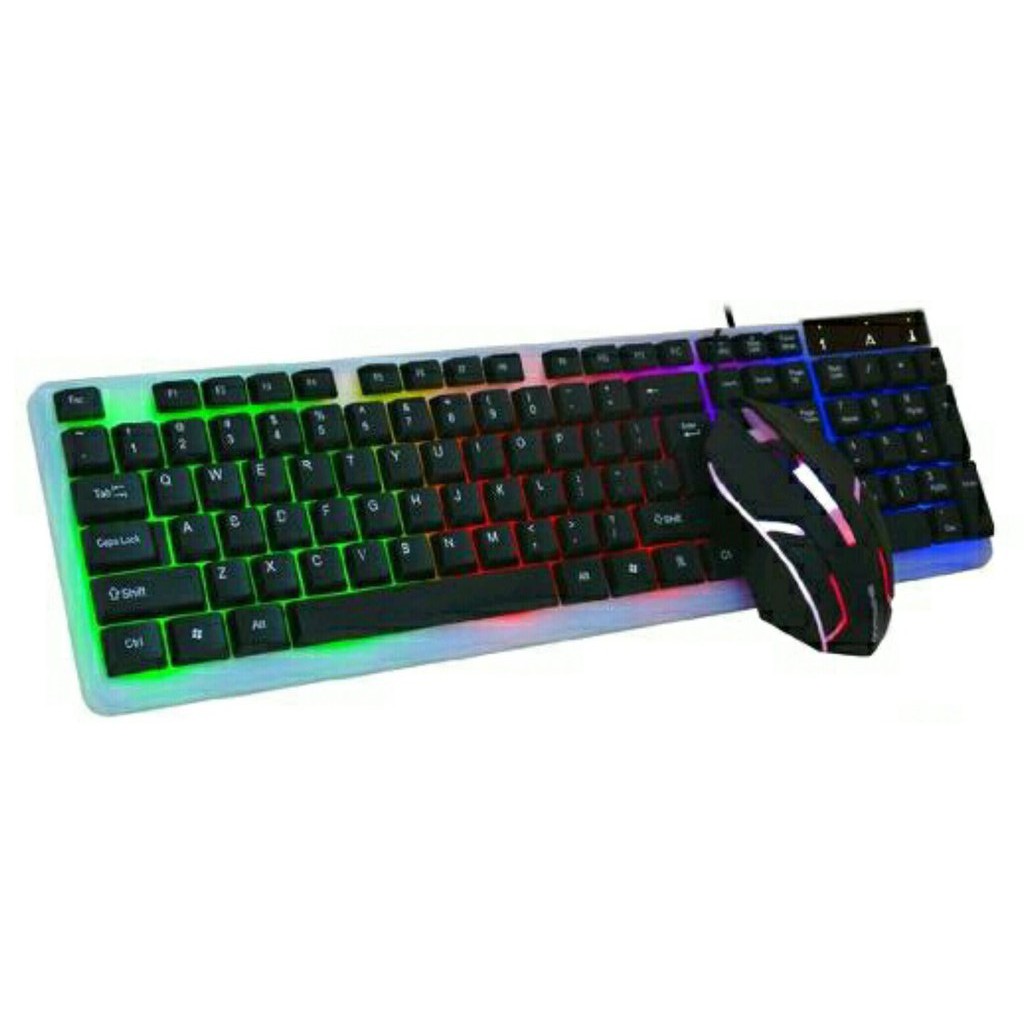 1 SET Keyboard Mouse Gaming LED JERTECH STAR KM170 -  Keyboard Mouse Lampu Set