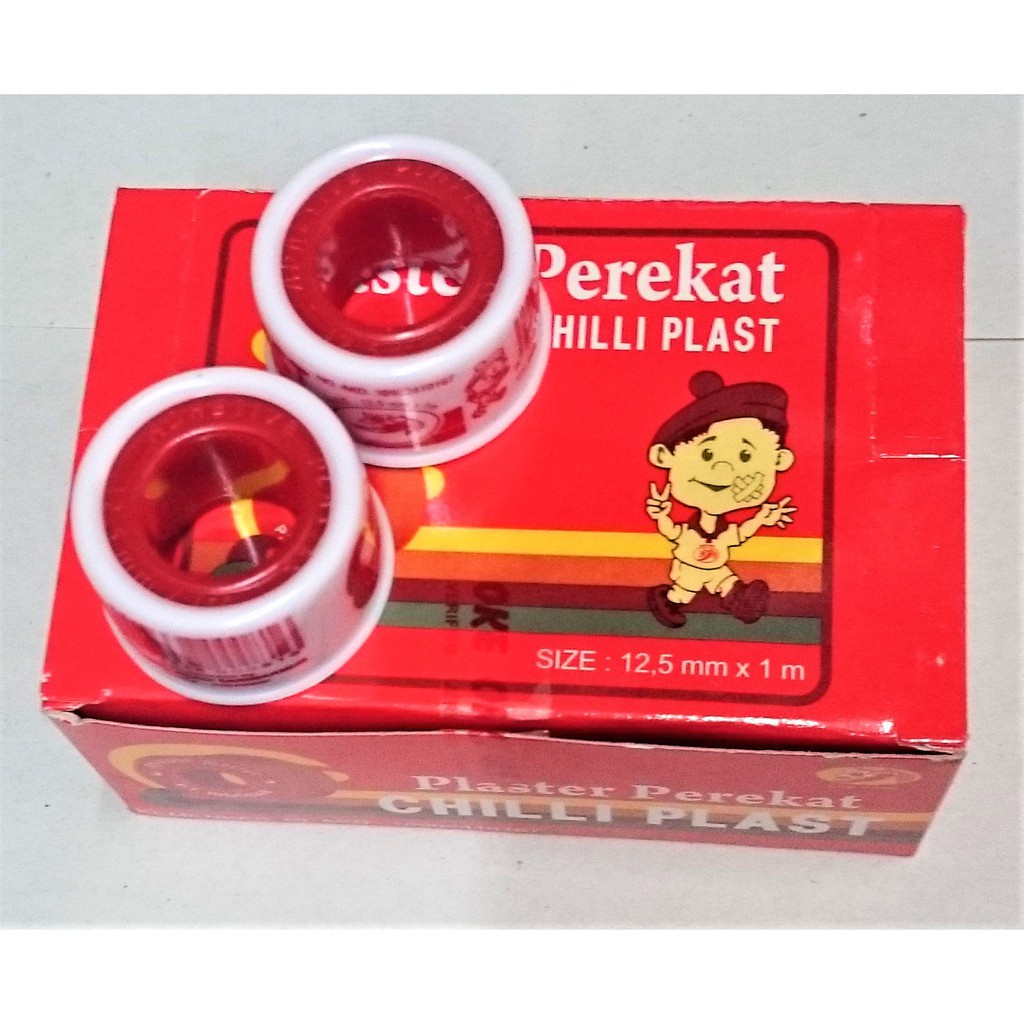 Chili Plast | Plester Perekat Rol 1,25 cm x 1 m | Plester Kain Coklat Per Roll