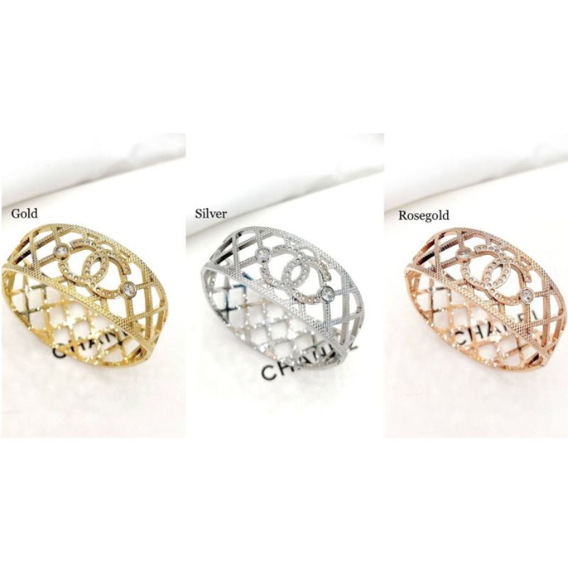 Gelang Titanium asli motif Channel Branded Band Premium Quality Anti karat anti alergi Bracelet Stainless Steel Ori Premium Quality Gt282