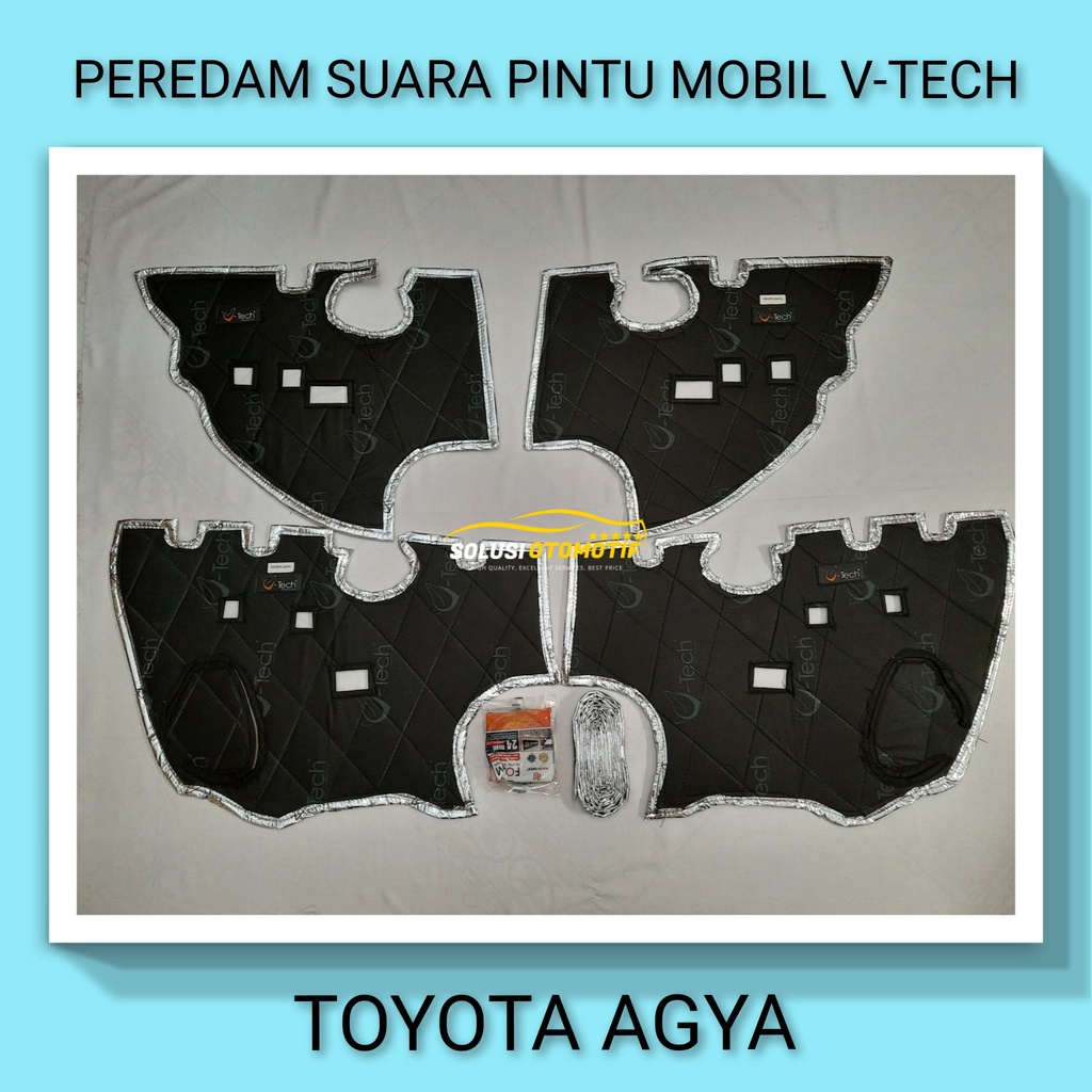 TOYOTA AGYA 2013-2022+ Peredam Suara Pintu Aksesoris Mobil VTECH Ori Plug n Play bonus Peredam Noise