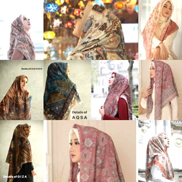 Jilbab segi empat voal premium Dian Pelangi Asmara dan Pelangi Studio