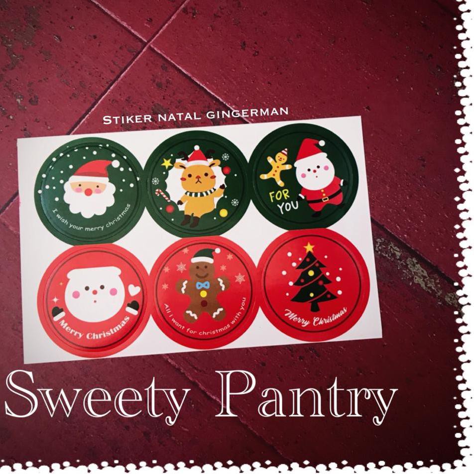 

New Arrival stiker toples kue kering/ dus/box kue Natal Motif - 10 lbr ..,..