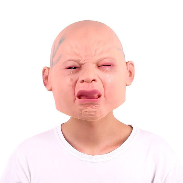 TOPENG LATEX BAYI MENANGIS, BABY CRY, TOPENG LATEX, TOPENG HALLOWEEN TERLARIS