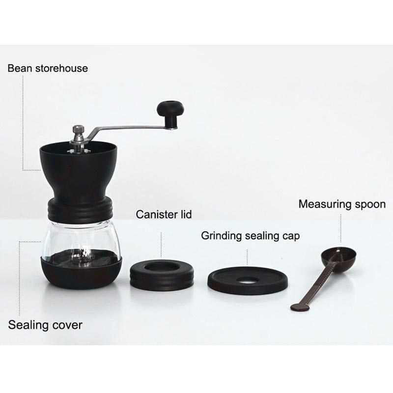 Grinder Kopi Manual Alat Penggiling Biji Coffee Bean Espresso Portable Stainless Steel Free Sealed