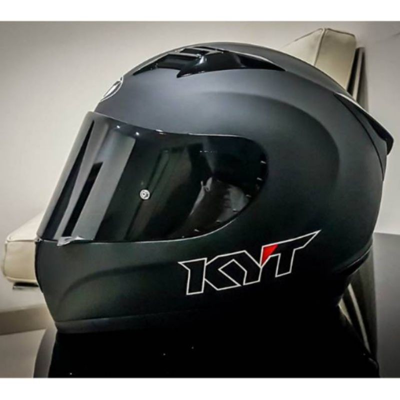 HELM FULL FACE KYT R10 SOLID BLACK [Ongkir Murah 2kg] Shopee Indonesia