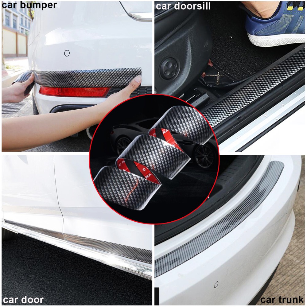 【Carbon Fiber】Sticker Sill Plate Pintu Mobil/Sticker Pelindung Pintu Mobil/Sill Plate Stiker Pelindung Seal Plate