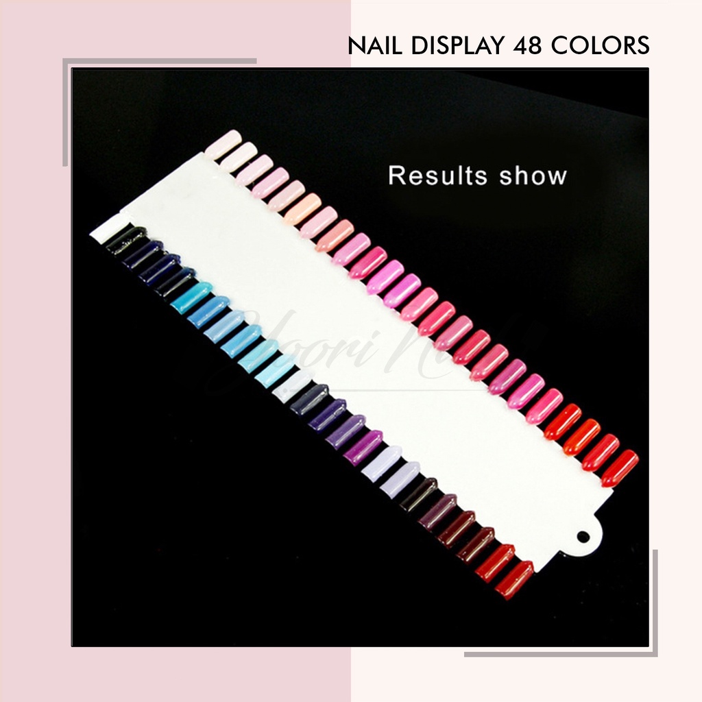 Nail display 48 color papan display warna kutek nail polish color chart 48pcs