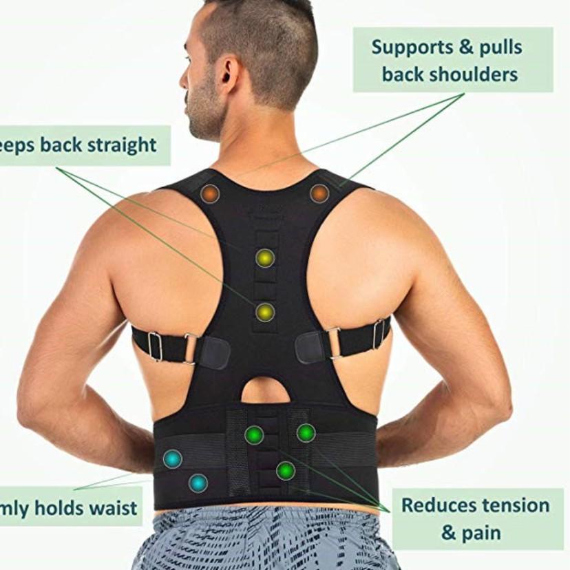 Get Product Penyangga Punggung Back Brace Support Belt Posture Corrector Korset Punggung Pria Wanita Magnetik