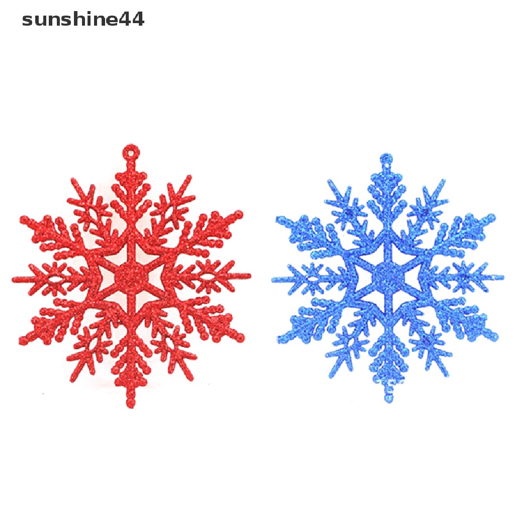 Sunshine 12pcs Hiasan Gantung Snowflake Untuk Dekorasi Pohon Natal