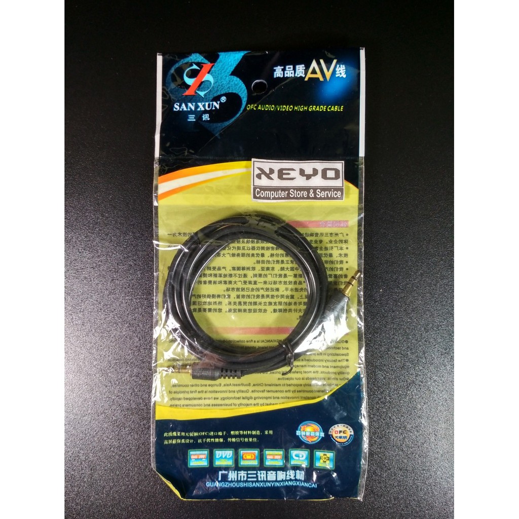 Kabel Audio AUX Panjang 1 Meter 1m Jack Jek 3.5mm