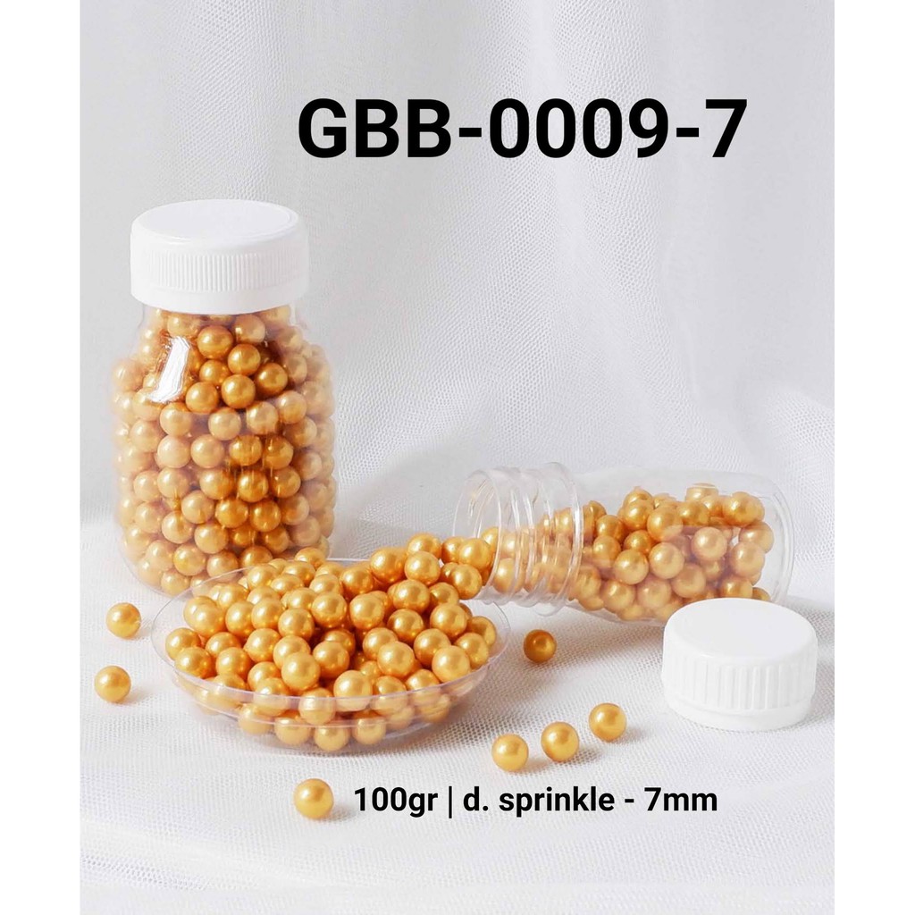 

GBB-0009-7 Sprinkles sprinkle sprinkel 100 gram mutiara emas yamama baking grosir murah sprinkles cake dekorasi mutiara trimit decoration story sprinklestory sprinklesstory sprinkle story yamama baking