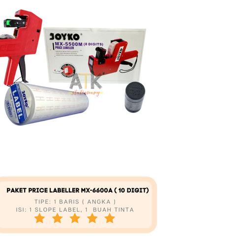 

➼ price labeller MX-5500M Joyko + kertas label 10 roll+ 2 pc tinta atk ➽