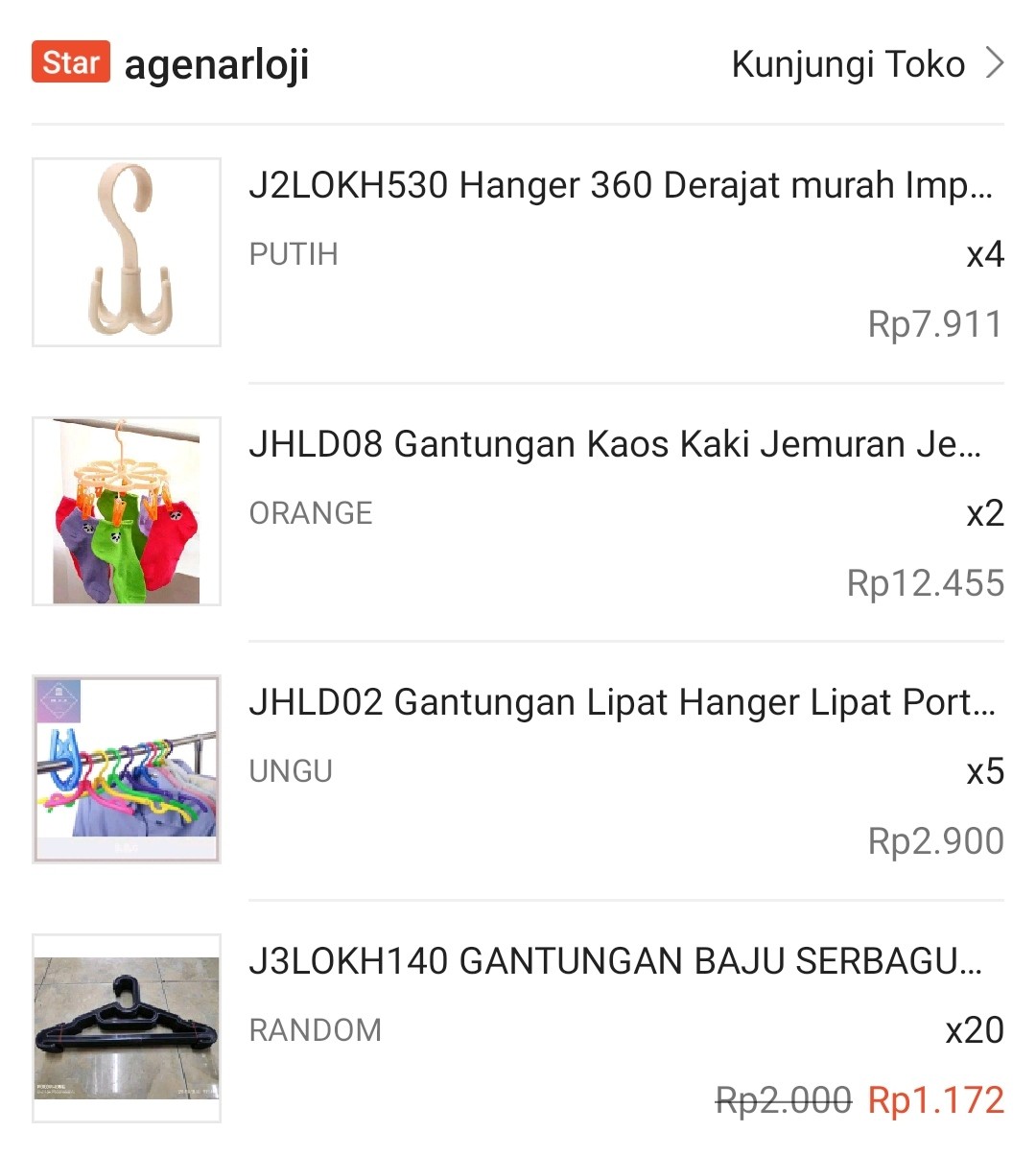 J2lokh530 Hanger 360 Derajat Murah Import Syal Tas Tali Pinggang Serbaguna Gantungan Serbaguna