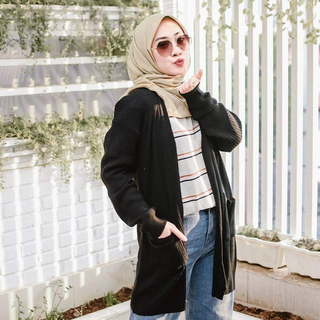 Long Cardigan / BELLE / Oversize Cardy / Atasan Long Cardy Rajut / Outwear / Kardigan Wanita-1