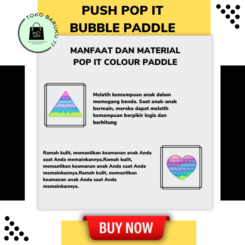 (KEYA) Bubble Toys Pop It Puddle Colour Rainbow New-8