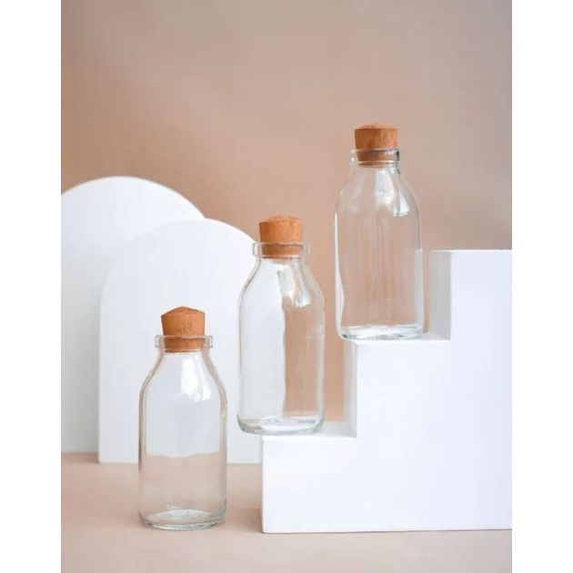 botol kaca tutup kayu