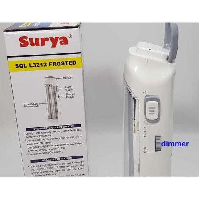 Lampu Darurat Led Surya Sql L3212 Frosted Emergency Lamp Rechargeable Terlaris
