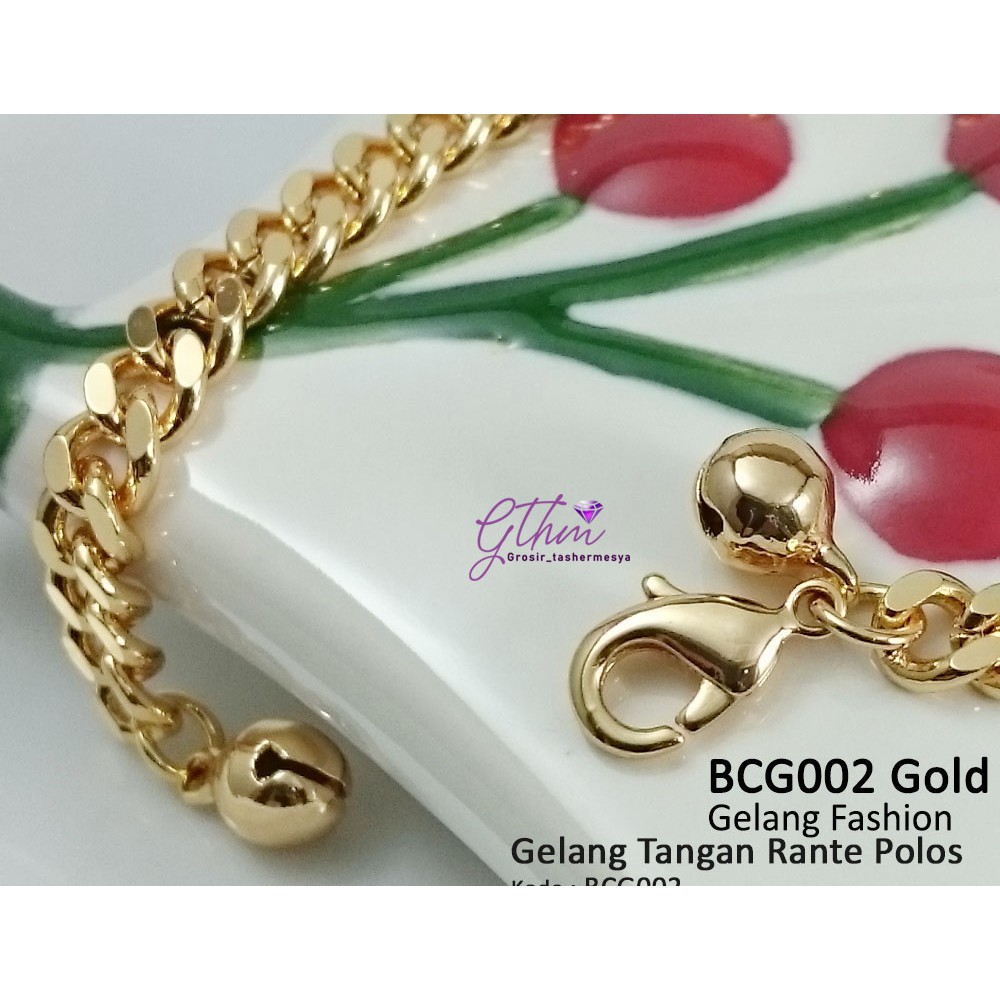 Gelang Tangan Import Wanita Rante Polos Bracelets EMAS SILVER BCG002