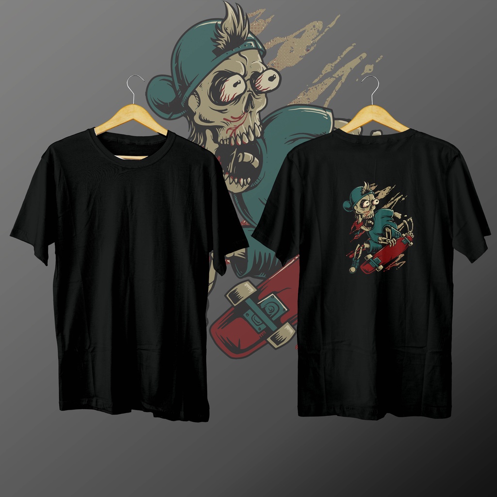 HK STORE 26 - KAOS DISTRO SKATE SKULL TOPI (BLKNG)