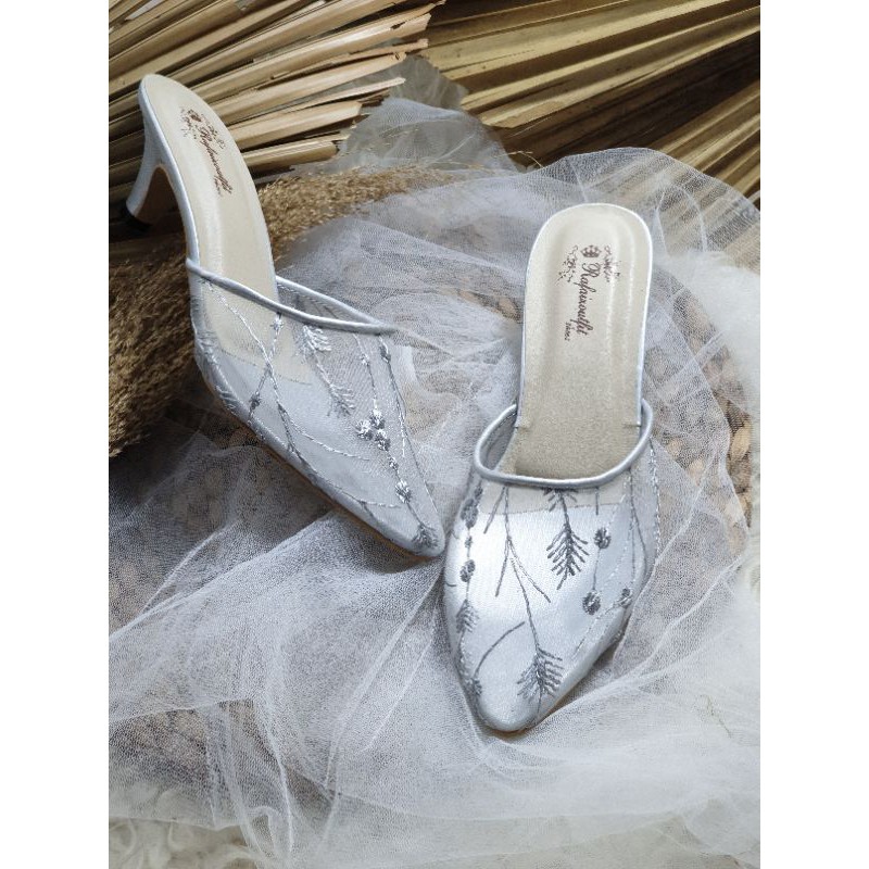 sepatu wanita silver abu sepatu sexy wanita 5cm lancip