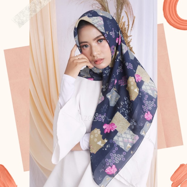 hijab motif dihyan navy