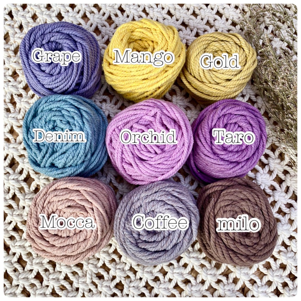 tali macrame cotton rope warna 100gr PART 3