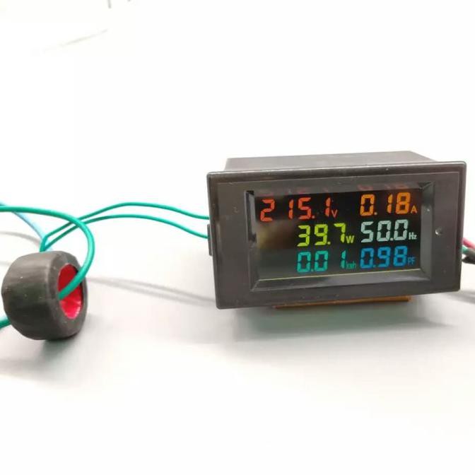 New Ac Panel Wattmeter 100A Led Digital Warna Hd Volt Ampere Watt Hertz Hz