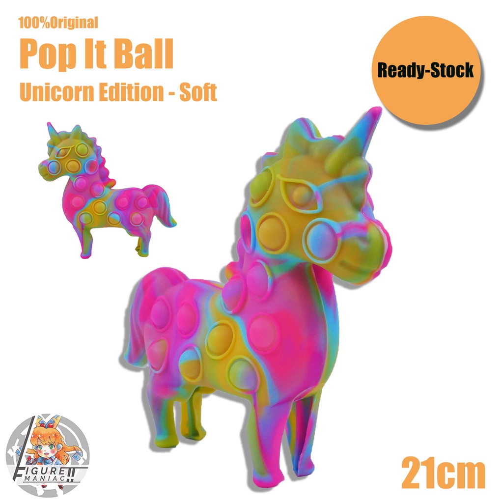 Pop It Ball - Unicorn Edition 21 Cm Squishy Mainan Anak