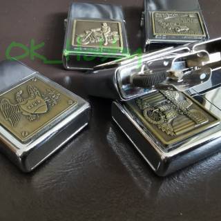 Korek Api Zippo Chrome Silver Motif Army Embos  Timbul 