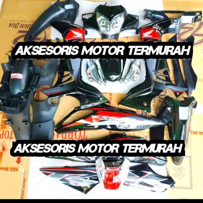 cover full set body Honda Supra x 125 th 2007 2013 plus striping