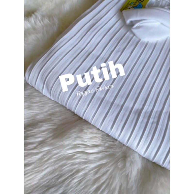 GAMIS PLISKET JUMBO MAYUNG / GAMIS PLISKET TALI  PITA LEHER / GAMIS PLISKET MURAH-Putih