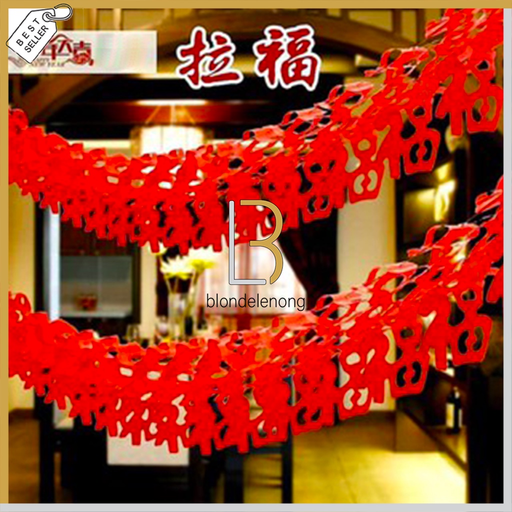 Garland Garlan Gantungan Tempelan Aksesoris Asesoris Accesories Acc Pajangan Hiasan Ornamen Dekorasi Dekor Decor Slinger Tirai Pintu Jendela Tarik Shio Kelinci Rabbit Tahun Baru Hias Fu Fuk Imlek Sincia Cina China CNY Decoration 2023 Waterproof Outdoor