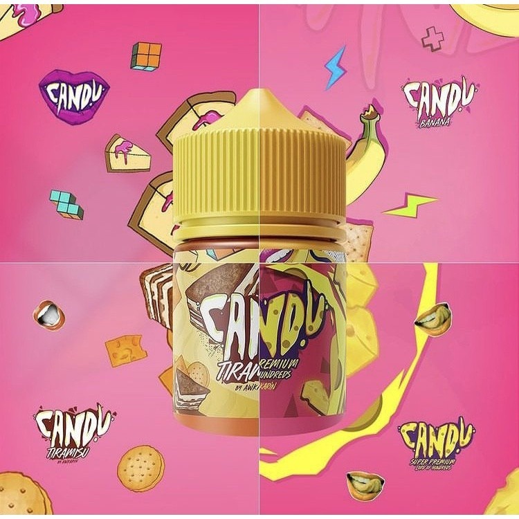 CANDU V1 60ML LIQUID CANDU STRAWCHEESE CAKE WITH CRACKERS FREEBASE ORI